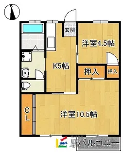 蒲池コーポ【2号室】の間取り