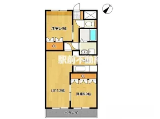 ラ・メールガーデン【203号室】の間取り