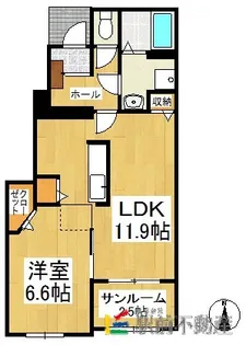 エルヴィータ八女A.B【A103号室】の間取り