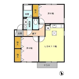 セジュールアーク【B103号室】の間取り
