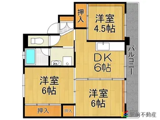 ビレッジハウス下広川1号棟【502号室】の間取り