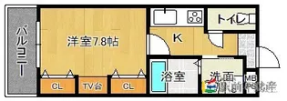 QUON【201号室】の間取り