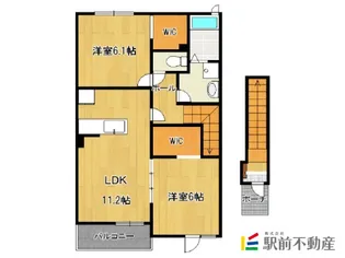 福岡県筑後市久富【アパート】の間取り