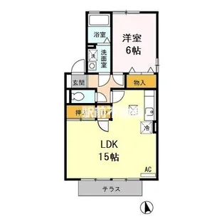 グレープヒルズ羽犬塚ⅠB棟【106号室】の間取り