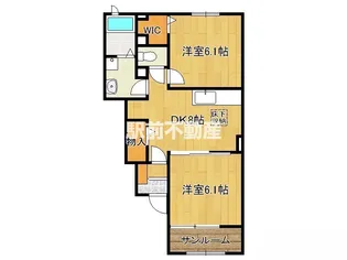 プロムナードKII【1階】の間取り