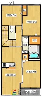 福岡県筑後市大字蔵数【アパート】の間取り