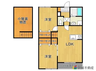 2LDKの間取り画像