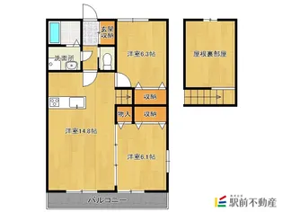 2LDKの間取り画像