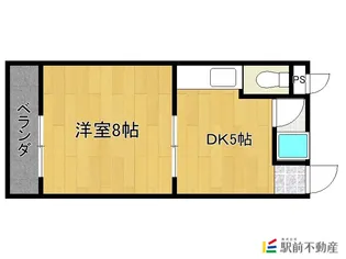 城町マンション【302号室】の間取り