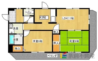 サンライトヒルズ広川【3階】の間取り