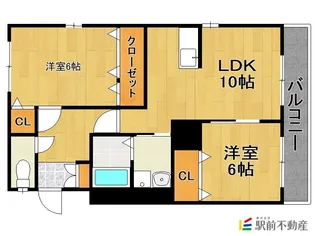 Charmant Demeure【201号室】の間取り