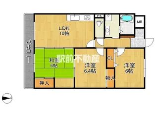 パールマンション手鎌【601号室】の間取り