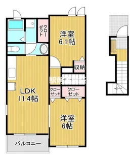 エクセレント・ベルA【203号室】の間取り