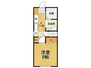 クワコーポ柳川【203号室】の間取り