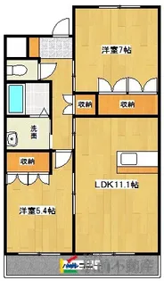リバーレインコスモス【202号室】の間取り