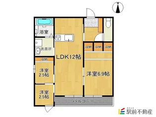 Peace柳川5【105号室】の間取り