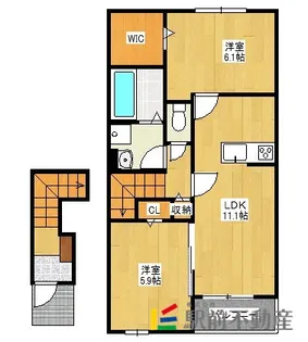 福岡県筑後市大字熊野【アパート】の間取り