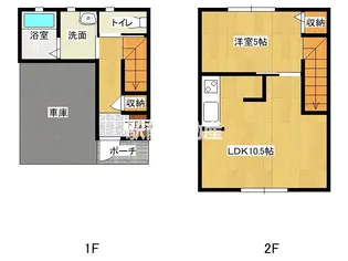 アクアグリーン大川B【1号室】の間取り