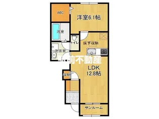 福岡県筑後市羽犬塚【アパート】の間取り