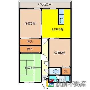 パークドミールⅠ【102号室】の間取り