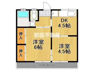 上の畑アパート【202号室】の間取り