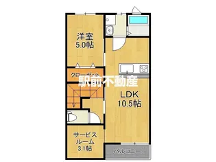 エスカレント広川【203号室】の間取り