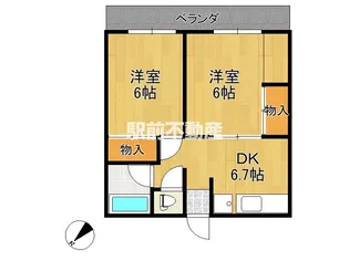 中嶋コーポ【105号室】の間取り