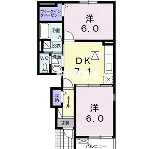ライジングサン【102号室】の間取り