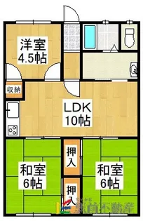 スカイハイツ川瀬【2号室】の間取り