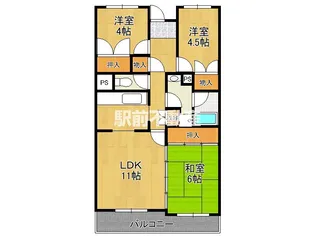 米の山アパート1【4G号室】の間取り