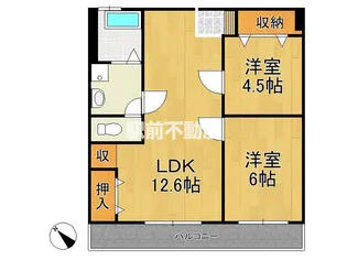 アテイン広川【202号室】の間取り