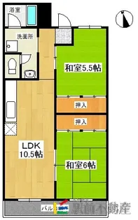 2LDKの間取り画像