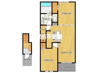 エーデルハイム長浜【204号室】の間取り