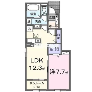 福岡県筑後市野町【アパート】の間取り