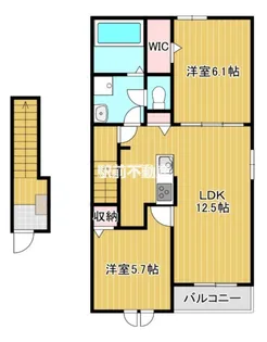 2LDKの間取り画像