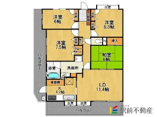 福岡県筑後市大字山ノ井【マンション】の間取り