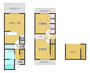 KUKUNA柳川【C号室】の間取り