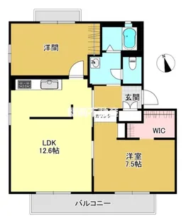 プロムナード蒲原B棟【101号室】の間取り