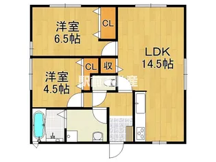 福岡県八女郡広川町大字一條【一戸建】の間取り