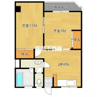 プランドゥ御花前【410号室】の間取り