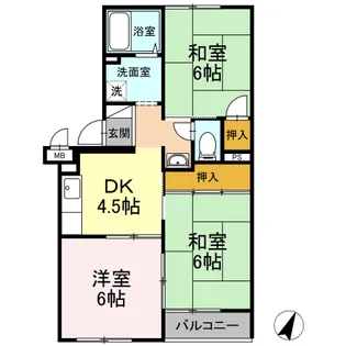サンコーポF【302号室】の間取り