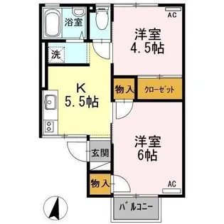 スワンF【2階】の間取り