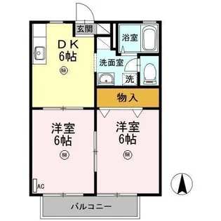 フレグランス下野 D棟【203号室】の間取り