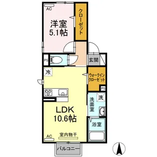 パレット【205号室】の間取り