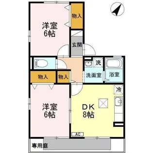 アイネヴェルト A棟【103号室】の間取り