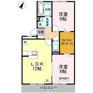 リビングタウン朝田 B棟【B203号室】の間取り