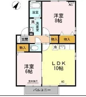 ウィルモア泉都町 ABC棟【C201号室】の間取り