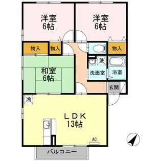 ウィルモア泉都町 ABC棟【1階】の間取り