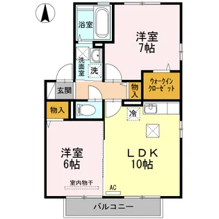 ヘリオス吉敷【101号室】の間取り