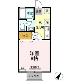 ひかりハイツB【B103号室】の間取り